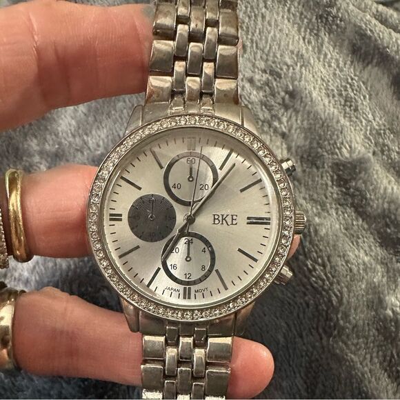 BKE Buckle Ladies Silver Watch with Crystal Accents - Picture 2 of 12
